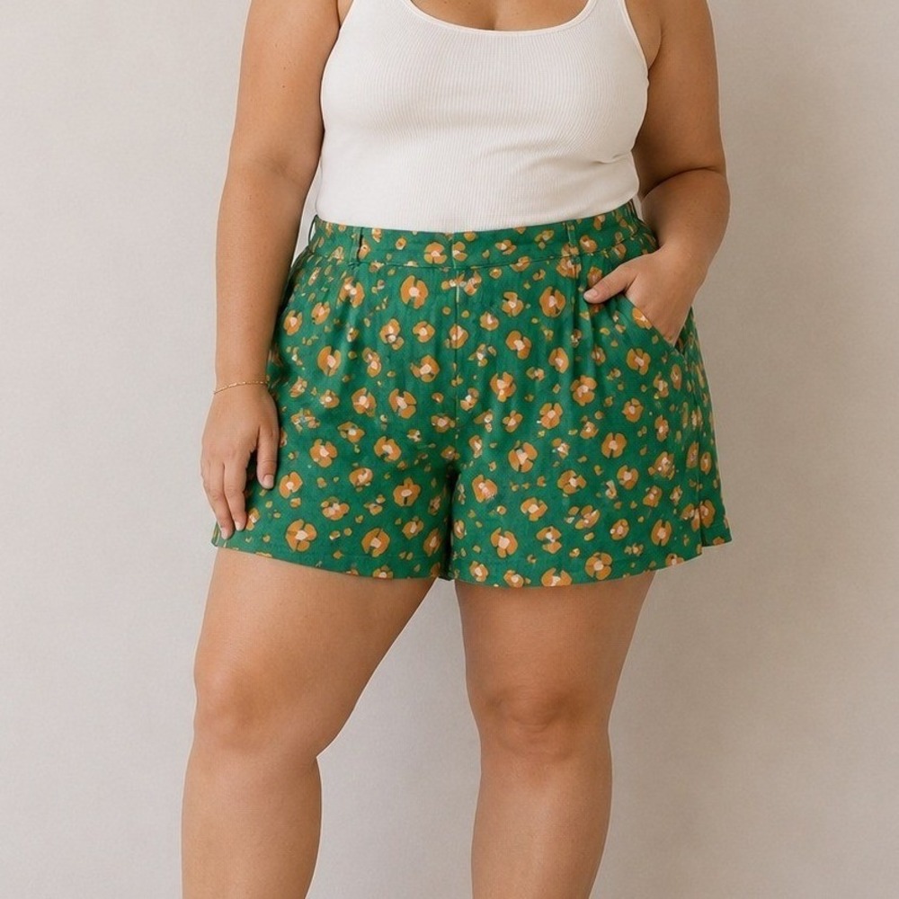 Tabitha Brown Target Linen Shorts Summer Preppy Tropical Coastal Vacation Girly